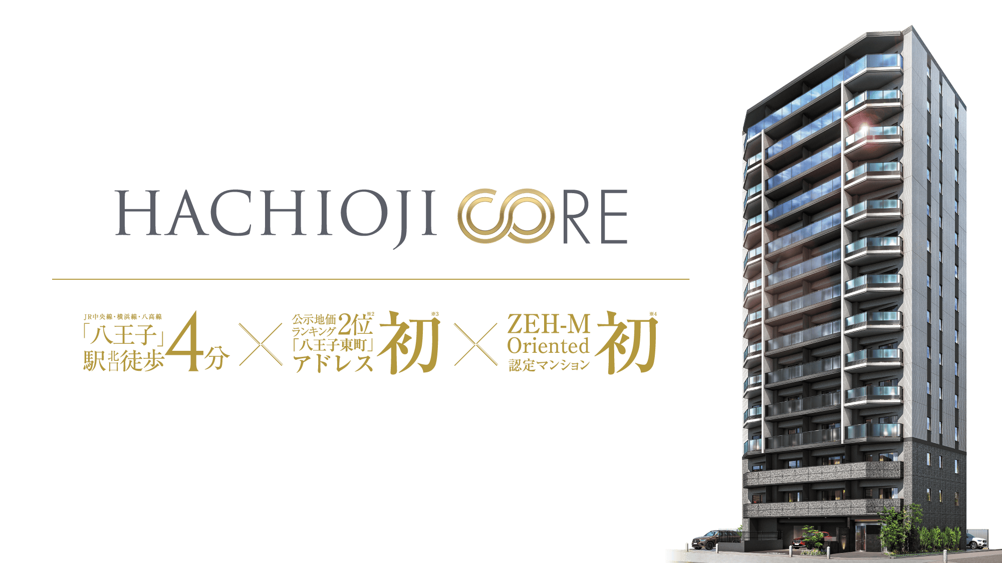 「八王子」駅北口徒歩4分×公示時価ランキング2位「八王子東町」アドレス初×ZEH-M Oriented 認定マンション初