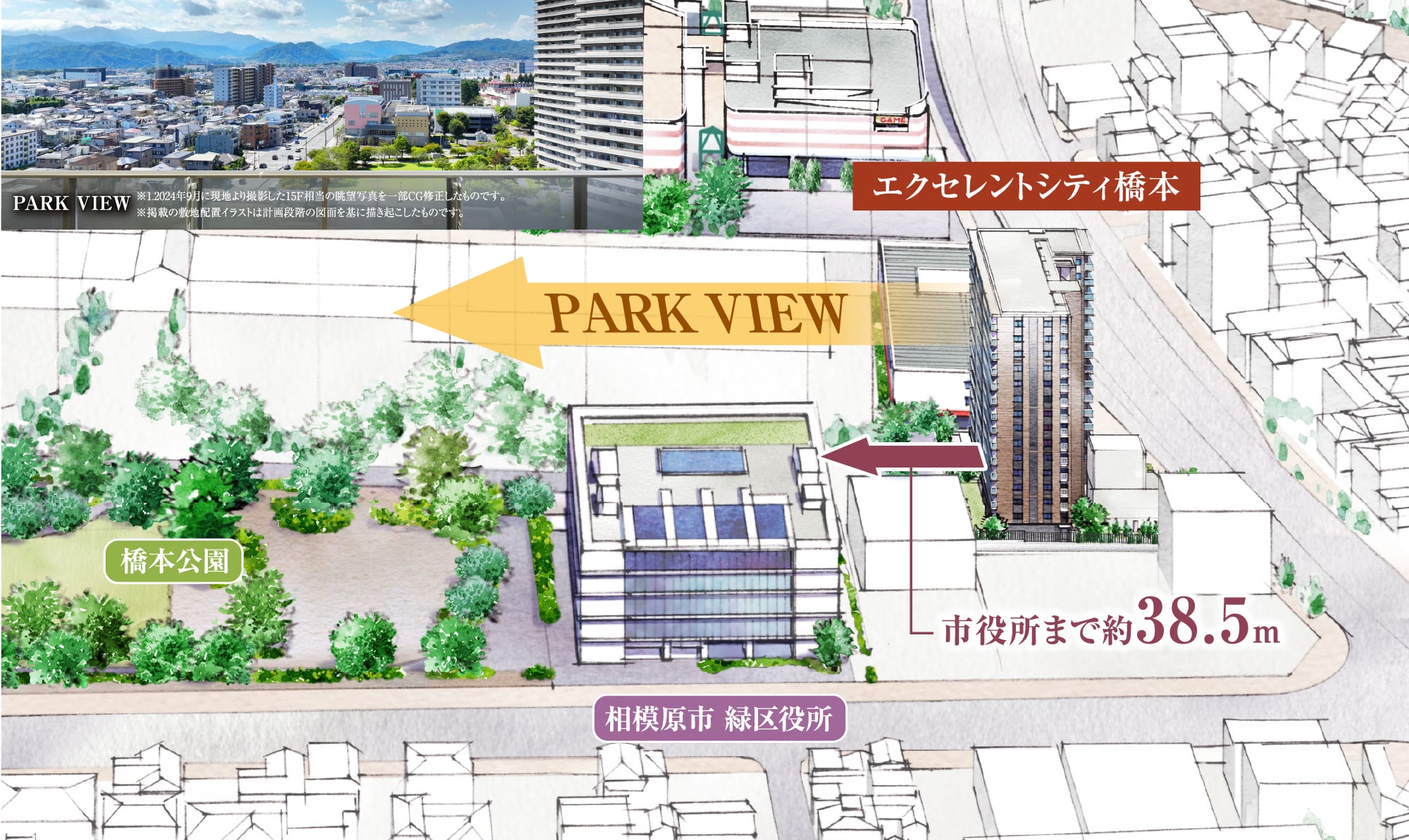 PARK VIEW エクセレントシティ橋本 市役所まで約３.5m